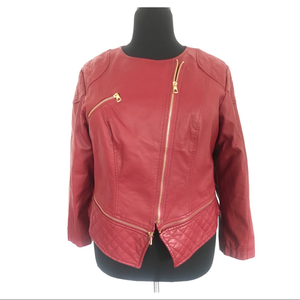 Ashely Stewart Faux Leather Jacket (PLUS SIZE)